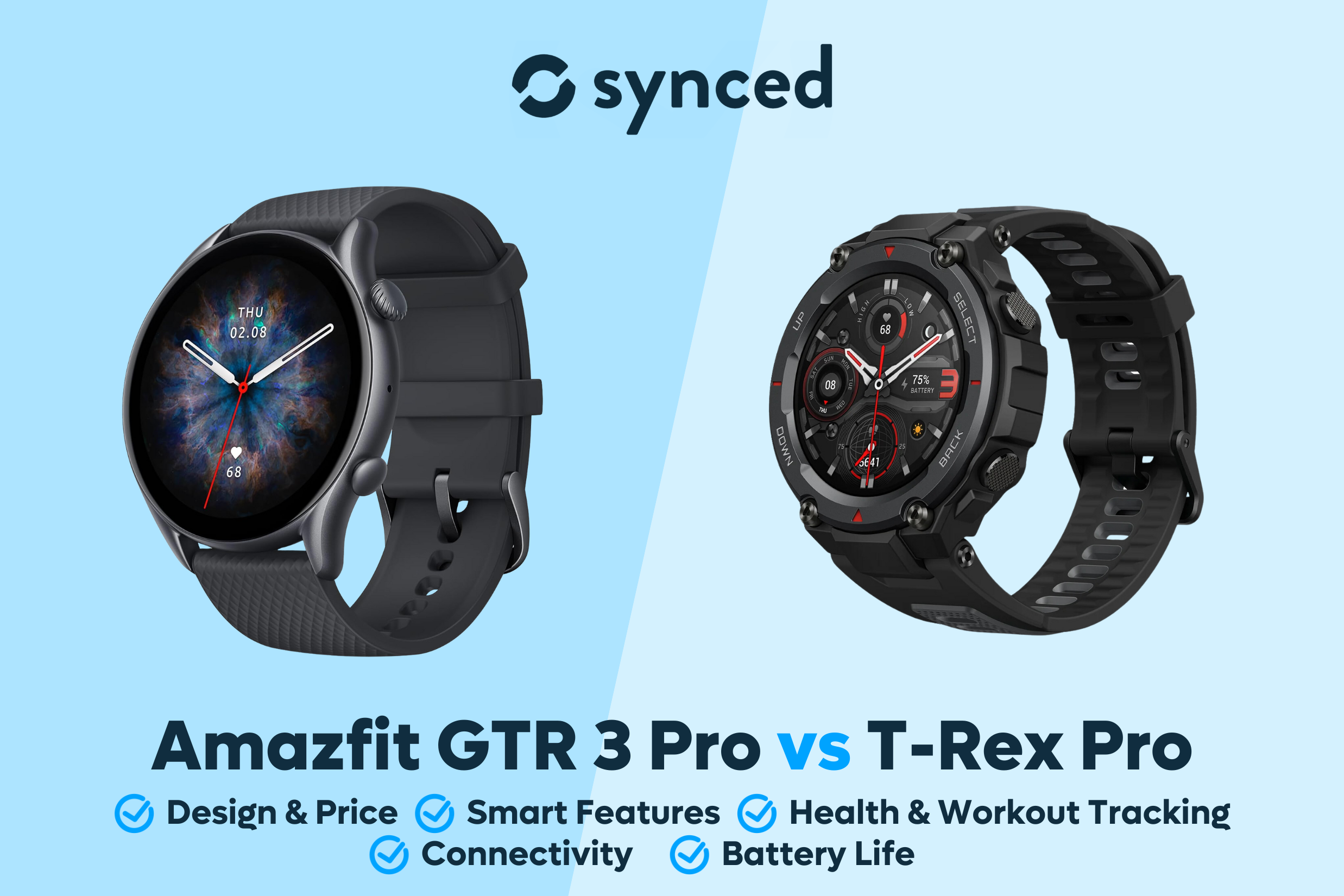 Amazfit GTR 3 vs T-Rex Pro