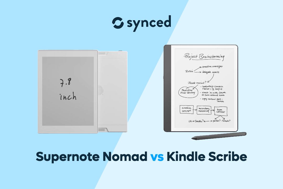 Supernote Nomad (A6 X2) vs Kindle Scribe