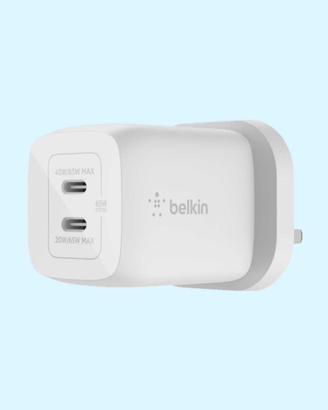 Belkin BoostCharge Pro Dual USB-C GaN Wall Charger with PPS 65W