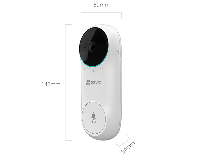 EZVIZ DB2C Wire-Free Video Doorbell with Chime