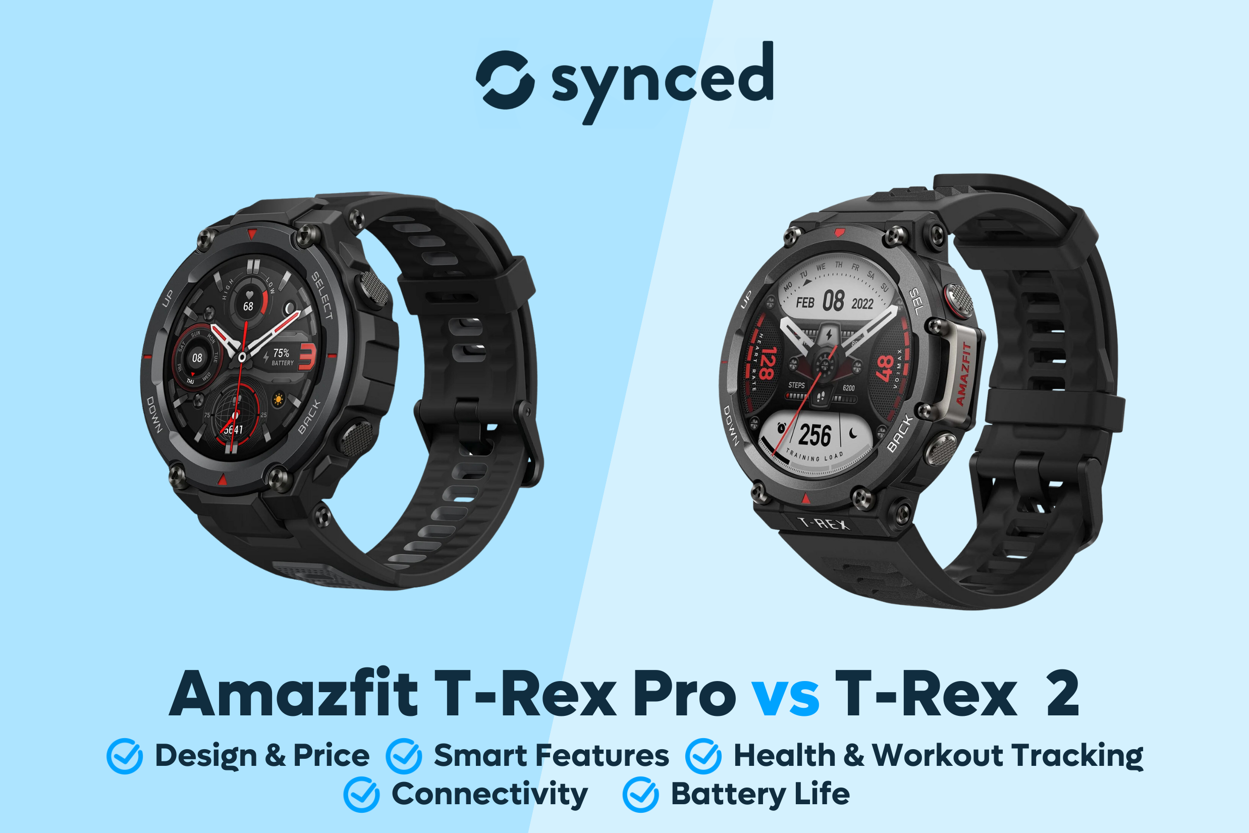Amazfit T-Rex Pro vs T-Rex 2