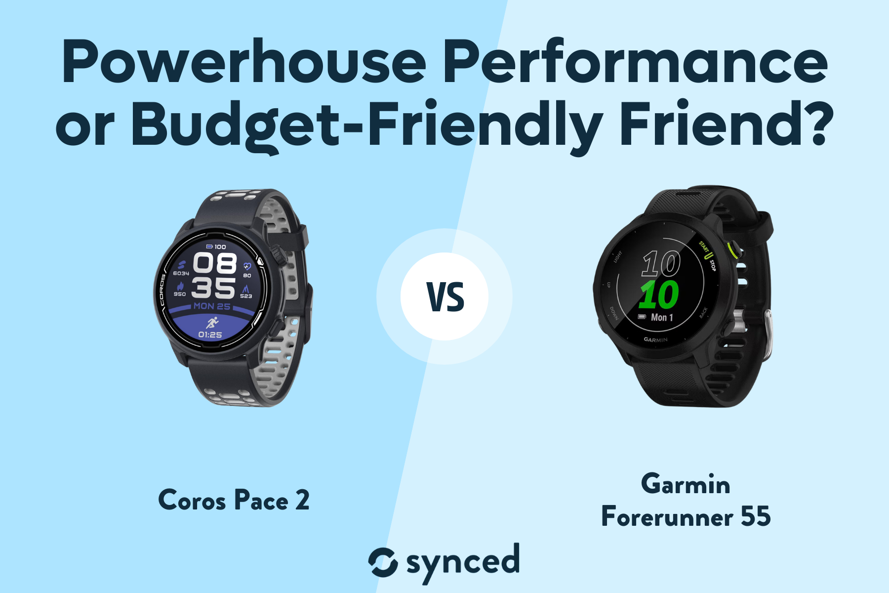 Coros Pace 2 vs Garmin Forerunner 55