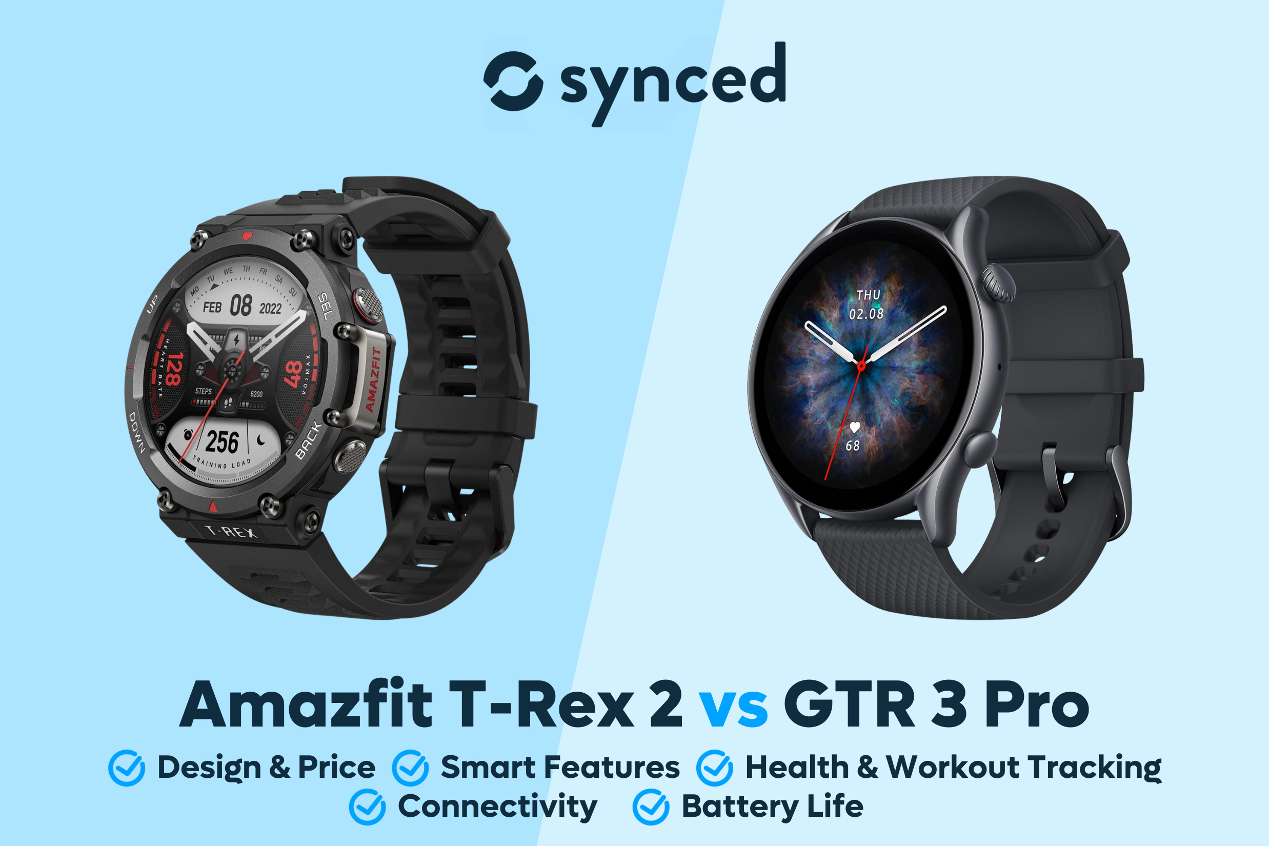 Amazfit T-Rex 2 vs GTR 3 Pro