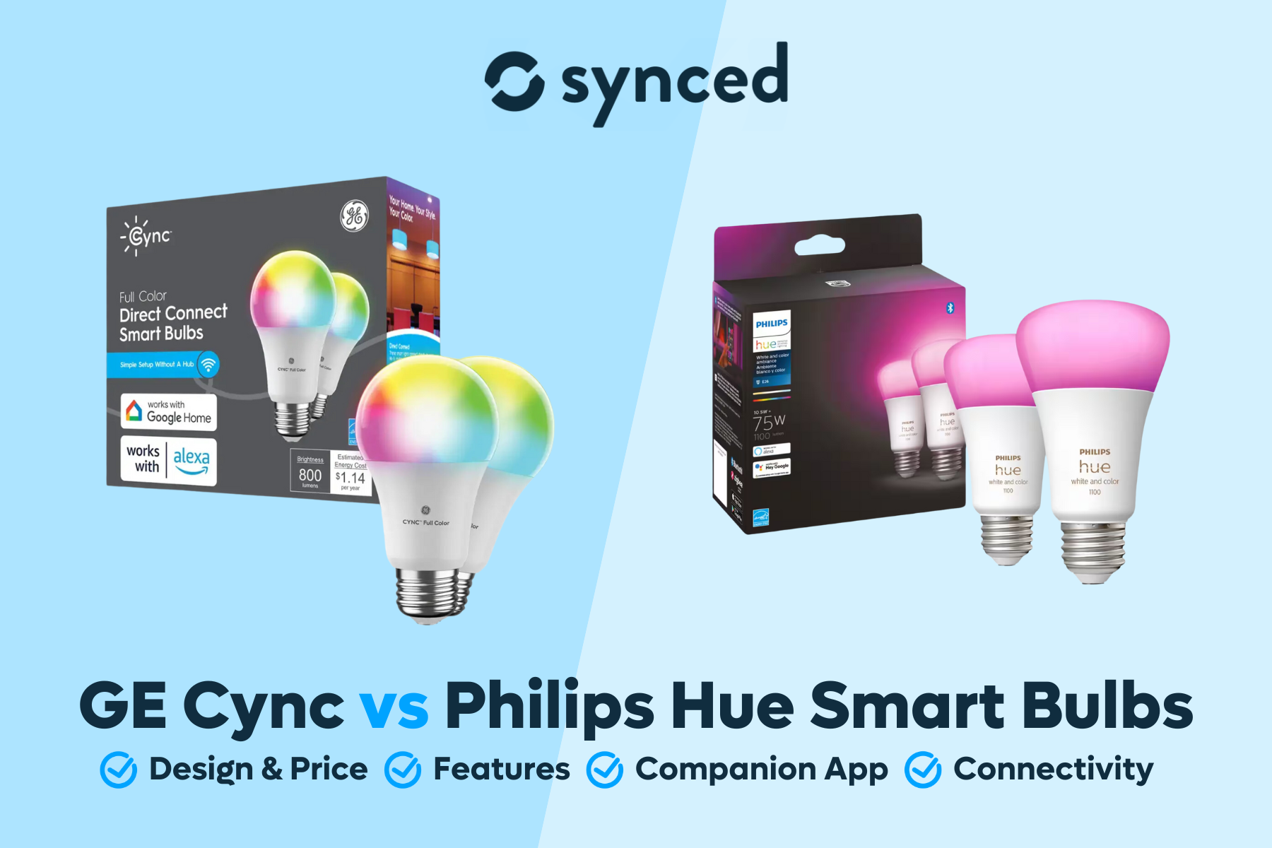 GE Cync vs Philips Hue Smart Bulbs